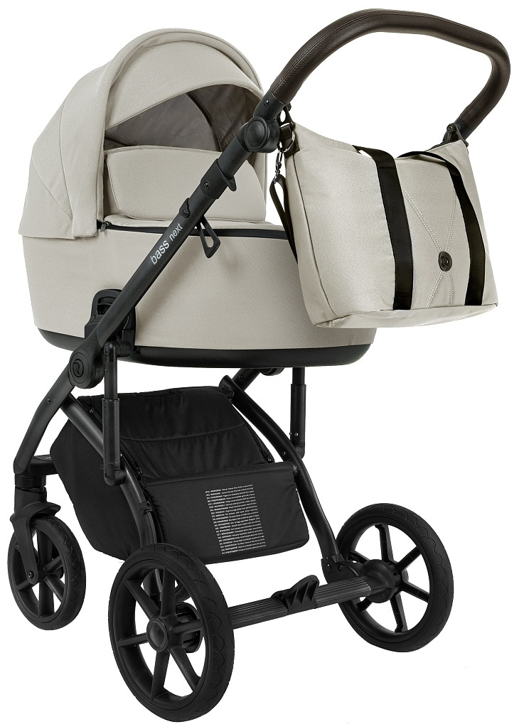 Детская коляска Roan Bass Next 2.0 2 в 1 BSN/45/2 Marzipan/Black/руч.Cappuccino(2 места)