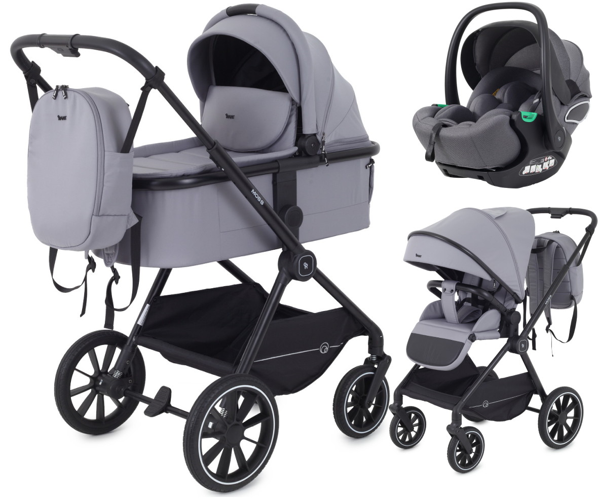 Детская коляска Rant Moss 3 в 1 с автокреслом Rant Evomax Grey Classic Grey