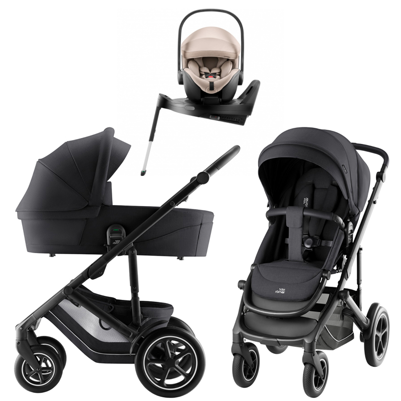 Коляска 4 в 1 Britax Roemer Smile 5Z Style и автокресло Baby-Safe PRO Style Teak + Vario Base 5Z Carbon Black