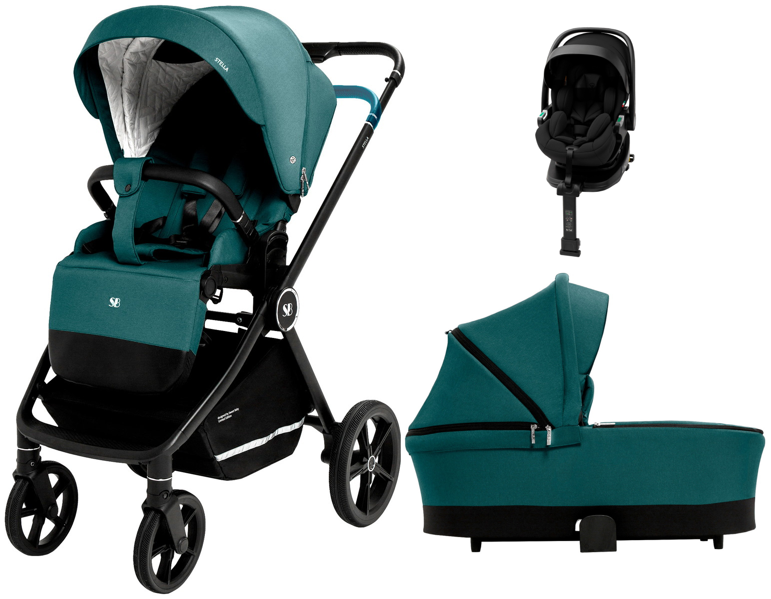 Коляска 3 в 1 Sweet Baby Stella + автокресло Premier Plus Black Green