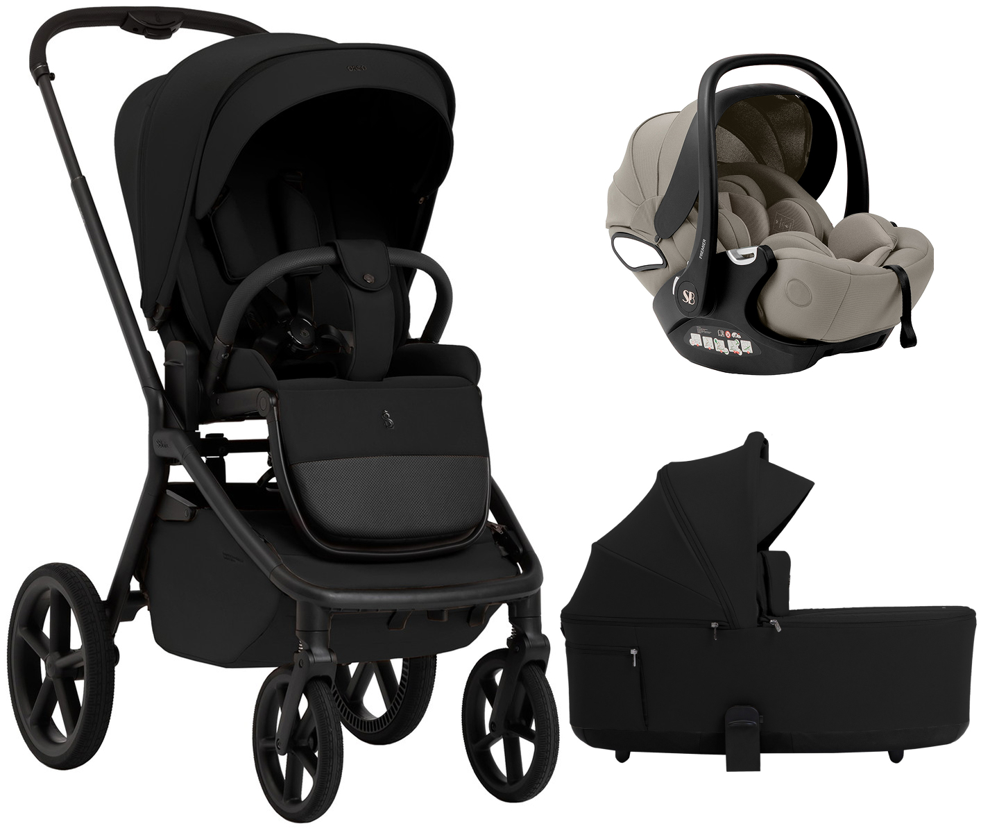 Коляска 3 в 1 Sweet Baby SBL Orso + автокресло Premier Begie Black
