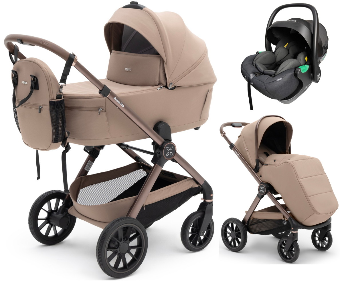 Коляска Agex Prima Pro 3 в 1 с автокреслом i-Safe S Black APD221 Dune бежевый