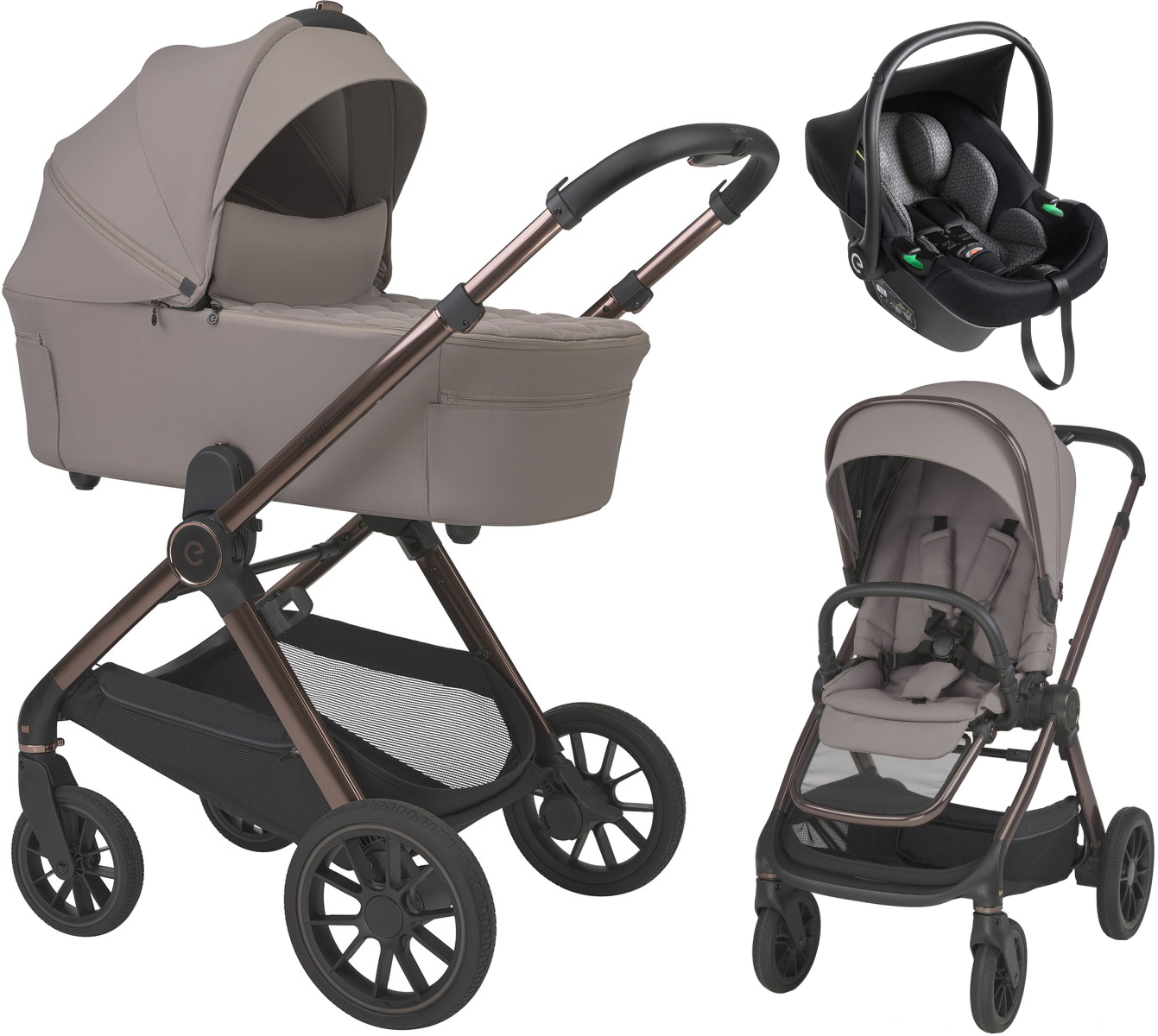 Детская коляска 3 в 1 Espiro Code 2026 и автокресло Pi Black 109 unusually taupe