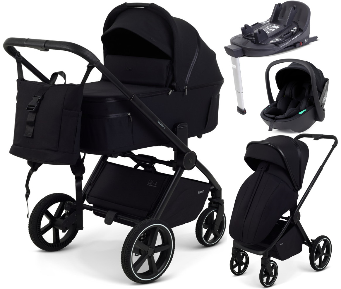 Детская коляска Rant Falcon X 4 в 1 RA126 с автокреслом Miro Black и базой Black