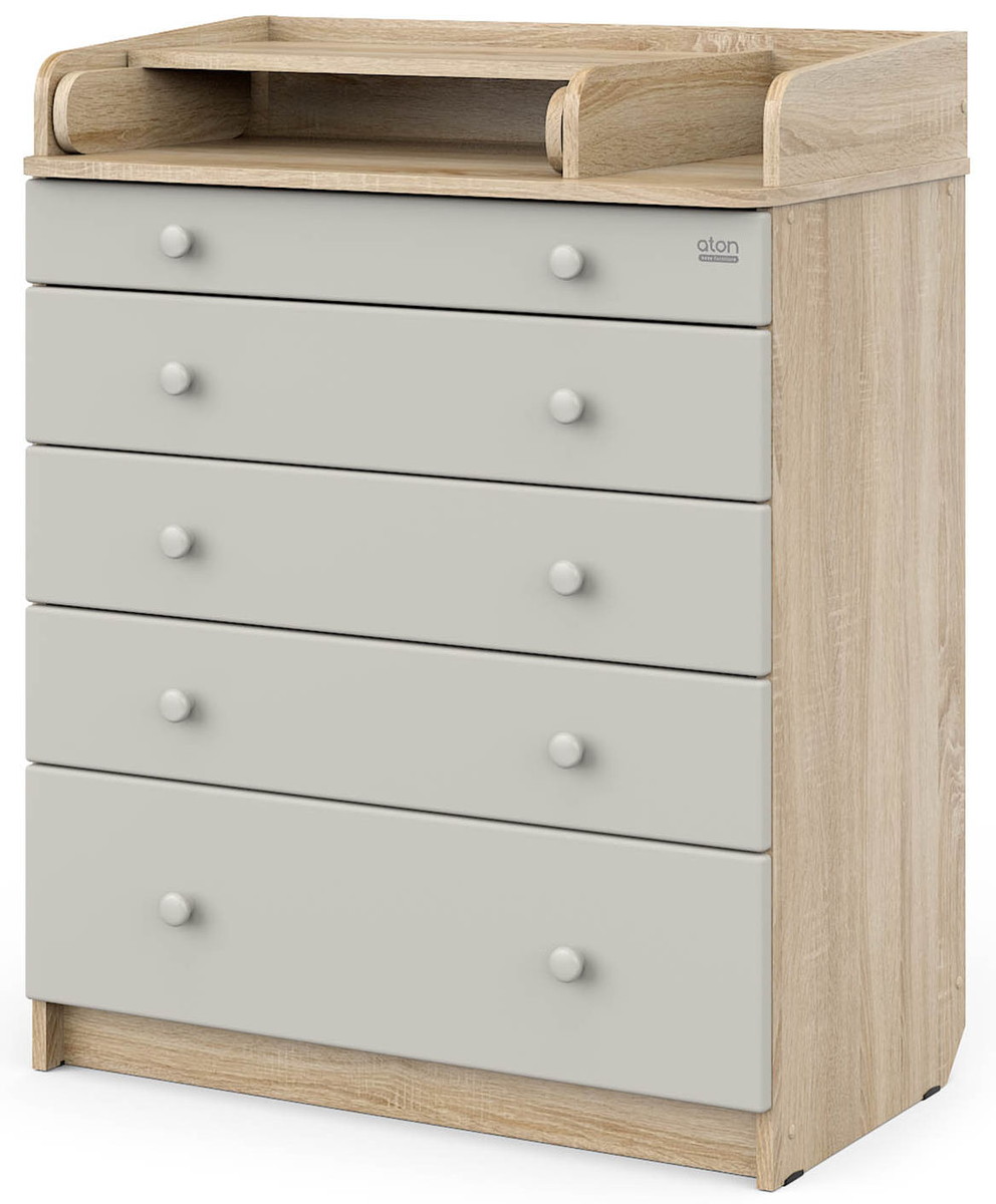 Детский пеленальный комод Атон М MAKS ЛДСП 80/5 с органайзером дуб сонома-серый шелк