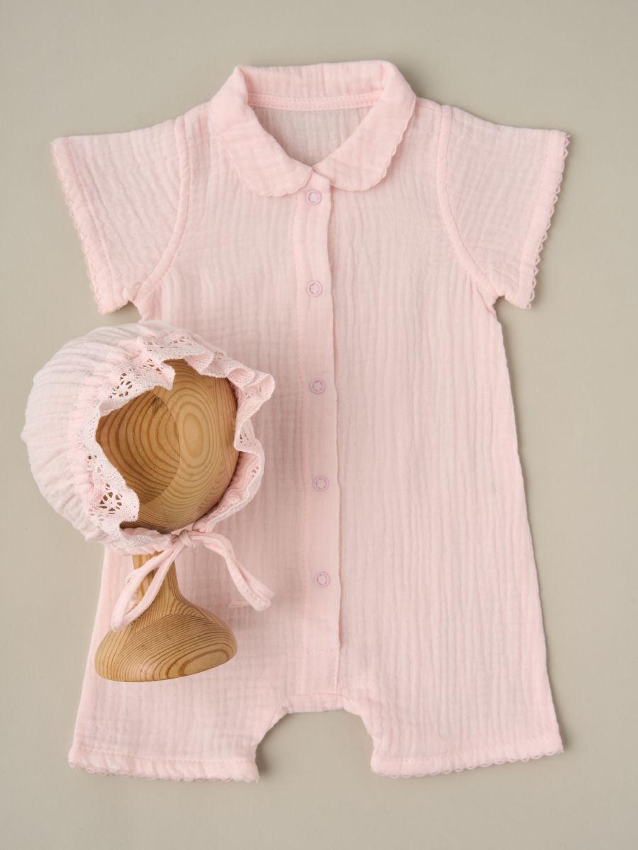 Песочник и чепчик для девочки Little Star 303890-2 (ЧЗ-мз) розовый 62