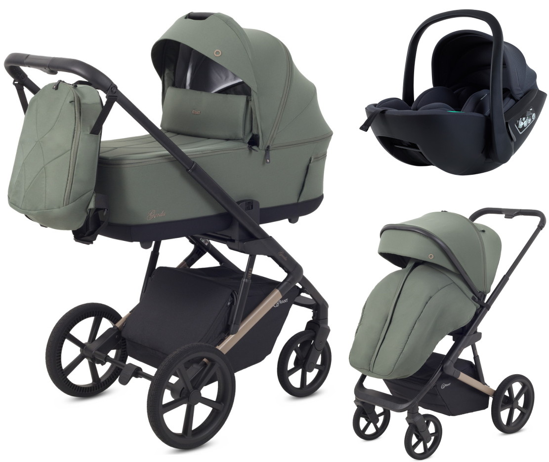 Детская коляска Rant Garda 3 в 1 с автокреслом Miro Dark Grey Olive