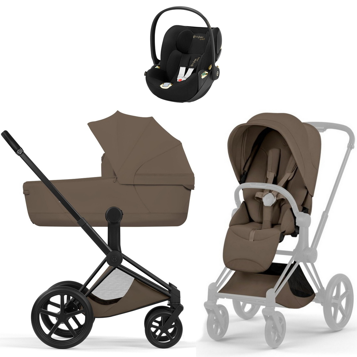 Коляска Cybex Priam V Matt Black Style Cloud T Jeremy Scott Wings 3 в 1 Coconut Brown
