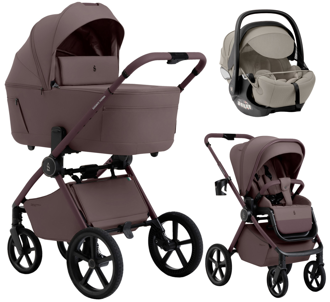 Коляска 3 в 1 Sweet Baby SBL Elegante Therma Colore + автокресло Premier Begie Mokka