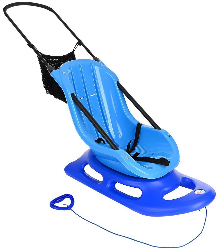 Детские санки KHW Snow Baby Fun 29523 Blue/Синий с ручкой