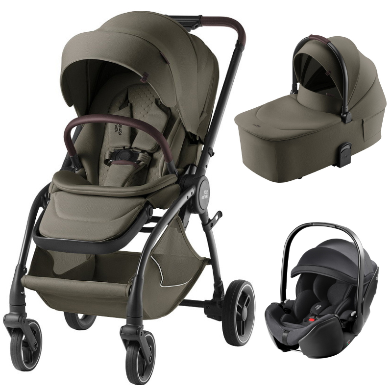 Коляска 3 в 1 Britax Roemer RIO LUX и автокресло Baby-Safe PRO Classic Deep Black Urban olive