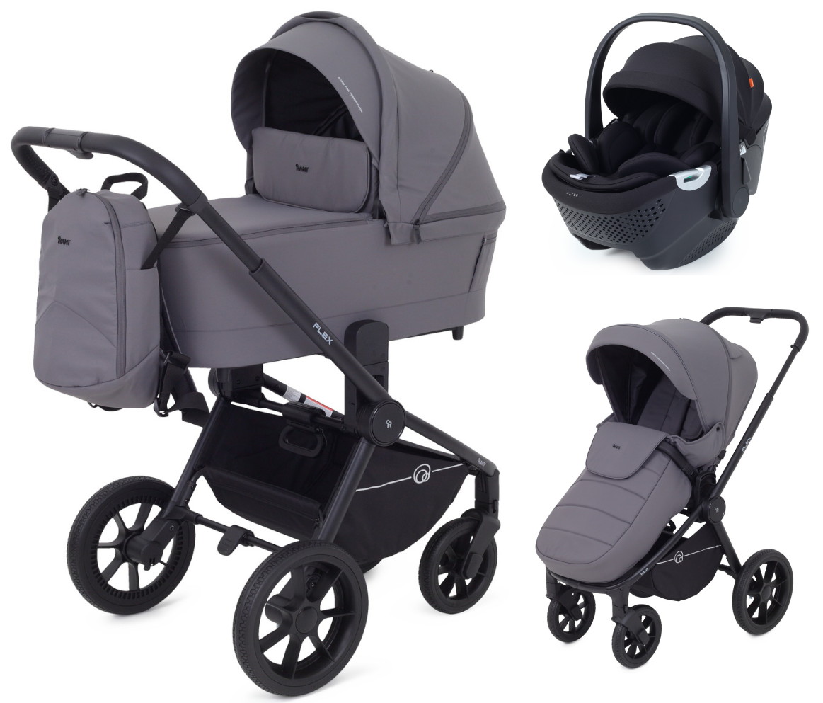 Детская коляска Rant Flex 3 в 1 RA076 с автокреслом Aster Zero Black Graphite
