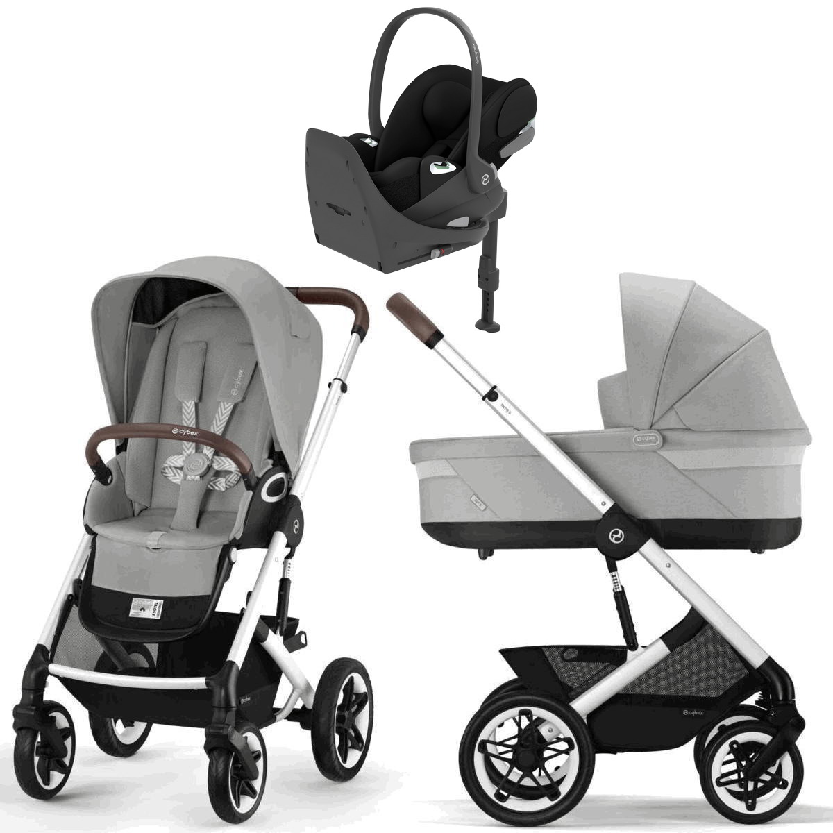 Коляска Cybex Talos S Lux SLV complete Cloud T Sepia Black Base T 4 в 1 Stone Grey с дождевиками