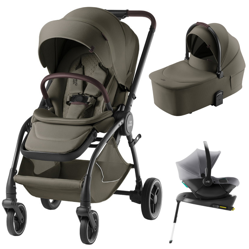 Коляска 3 в 1 Britax Roemer RIO LUX и автокресло Baby-Safe Core Midnight Grey + Vario Base 5Z Urban olive