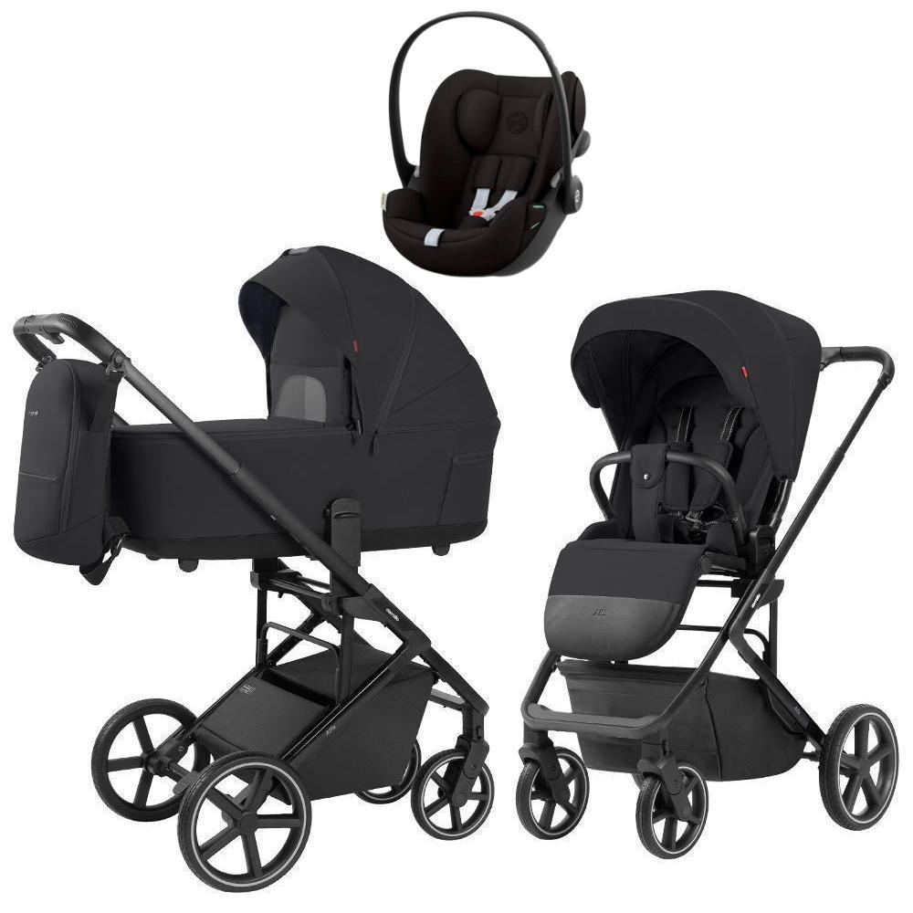 Коляска Carrello Alfa CRL-6522 2025 Cybex Cloud G i-Size Magic Black 3 в 1 Rock Black