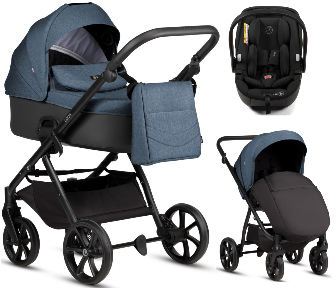 Детская коляска Tutis Leo 3 Plus 3 в 1 с автокреслом Beno Black 1582288 Deep Blue