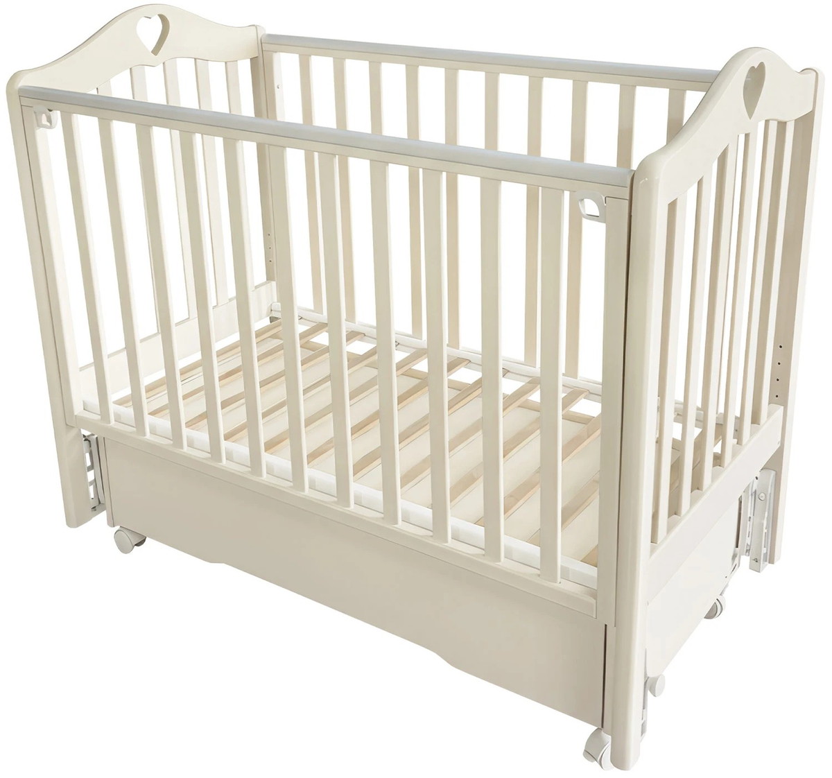 Детская кроватка Кедр Дарина 2 (маятник универсальный,колесо) слоновая кость