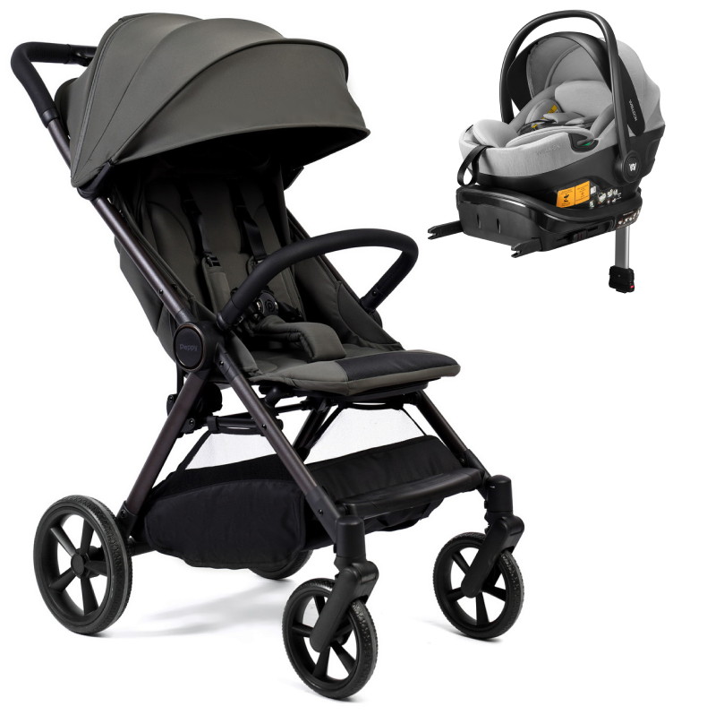 Прогулочная коляска Peppy Vigo с автокреслом Welldon Crown 2 Grey и базой Antrazit антрацит