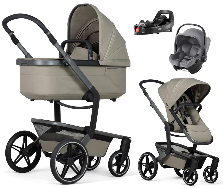 Детская коляска 4 в 1 Joolz Day 5 и автокресло Baby-Safe Core Frost Grey и база Vario Base 5Z Sage Green