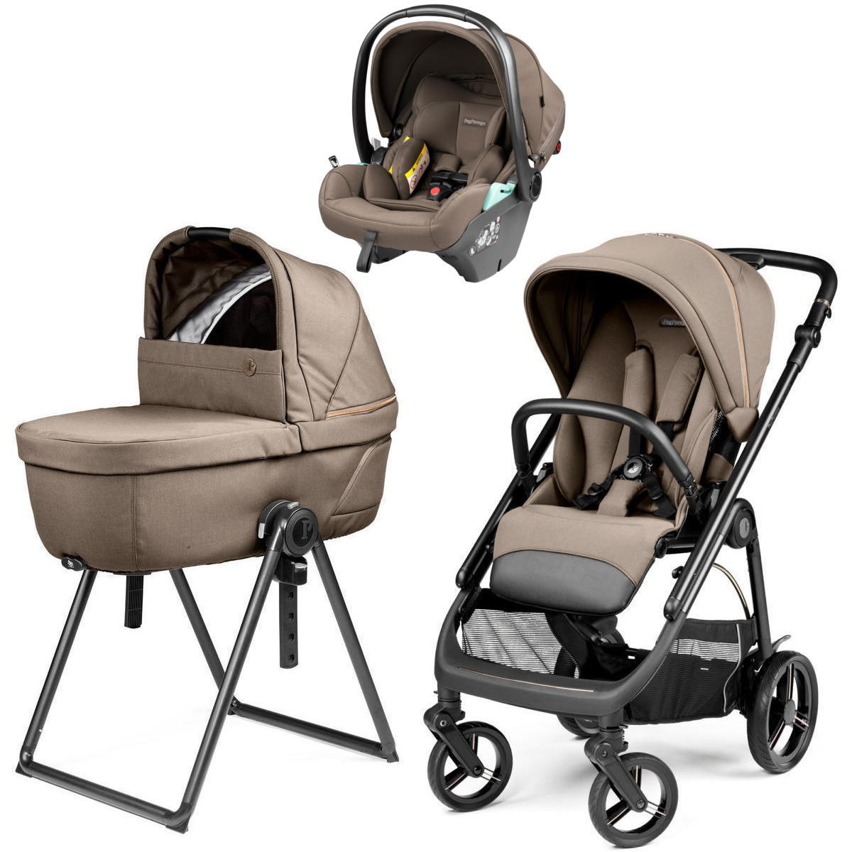 Коляска Peg Perego Veloce New Belvedere Lounge 3 в 1 Pine Bark