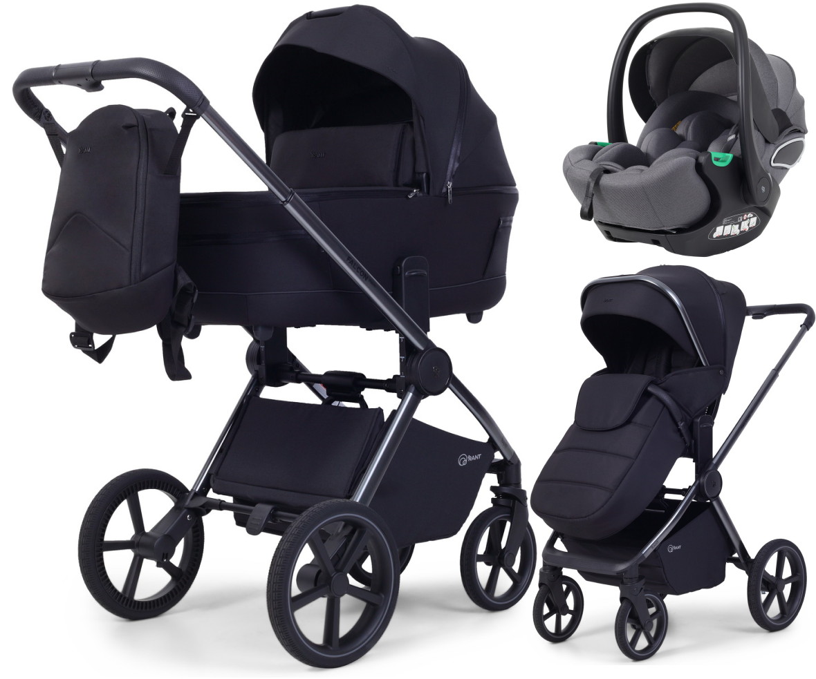 Детская коляска Rant Falcon Soft Therm 3 в 1 с автокреслом Evomax Grey Black