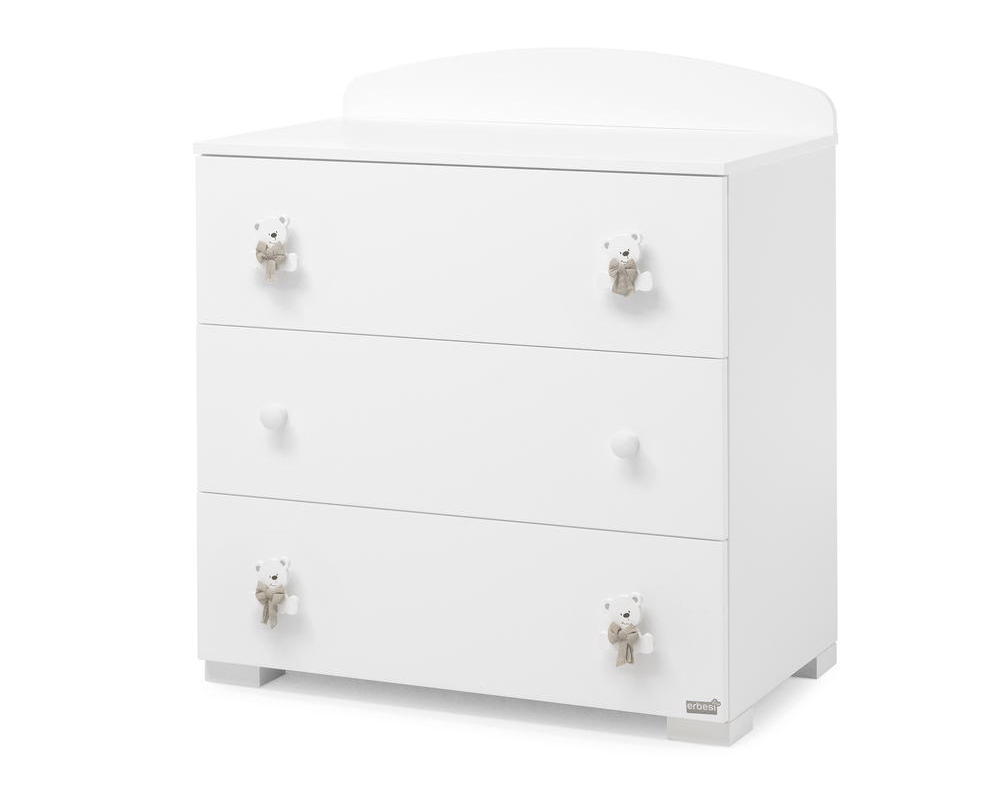 Тумба-комод с пеленальным столом Erbesi Tato белый/песочный