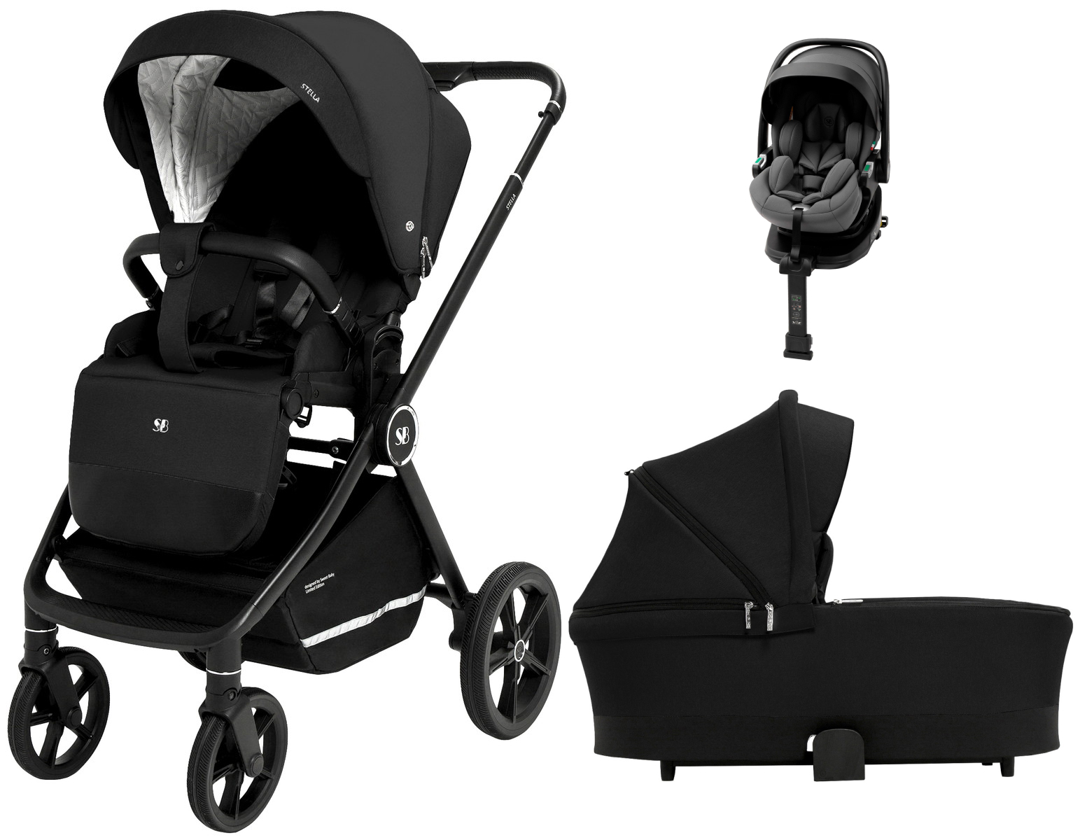 Коляска 3 в 1 Sweet Baby Stella + автокресло Premier Plus Grey Black