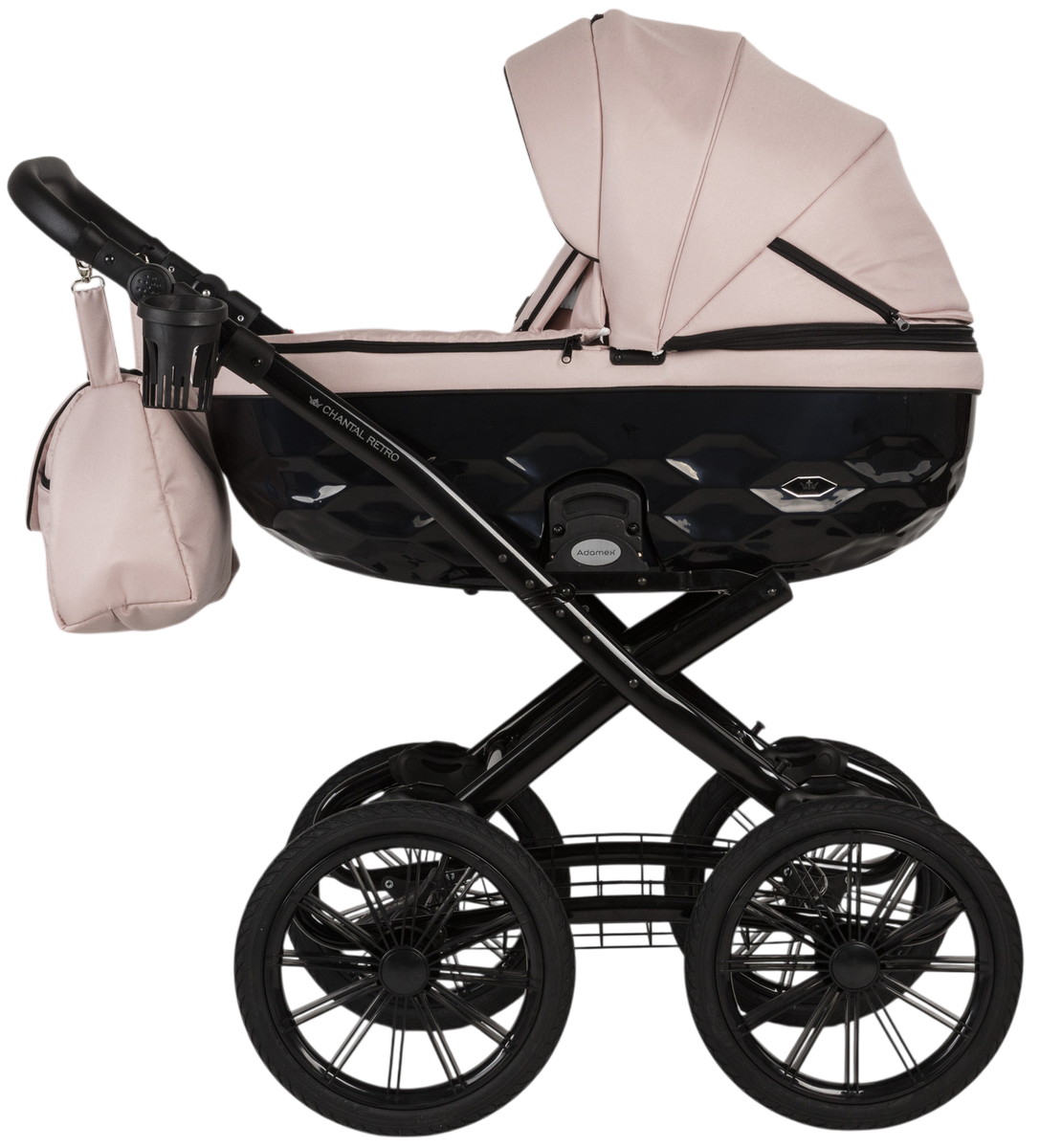 Детская коляска Adamex Chantal Retro 2 в 1 TK103 (СВ.РОЗОВАЯ)