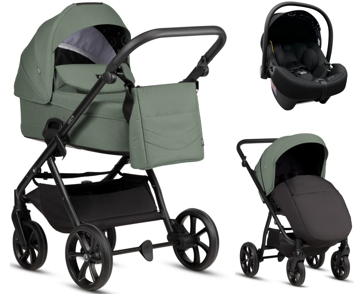 Детская коляска Tutis Leo 3 Plus 3 в 1 с автокреслом Elo Lux EduSky Black 15822039 Sage