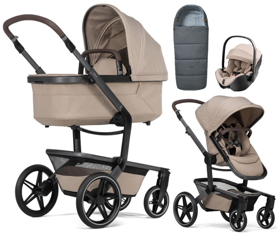 Детская коляска 3 в 1 Joolz Day 5 и автокресло Britax Roemer Baby-Safe Pro Style Teak + конверт в подарок Sandy taupe