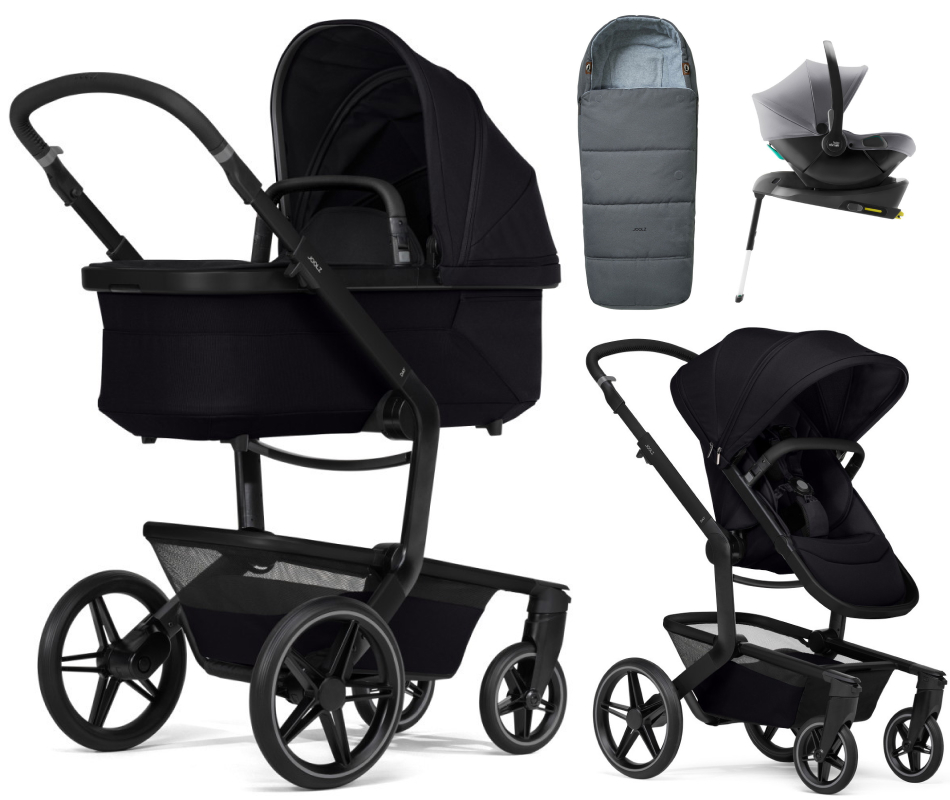 Детская коляска 4 в 1 Joolz Day 5 и автокресло Baby-Safe Core Frost Grey и база Baby-Safe Core + конверт в подарок Space black