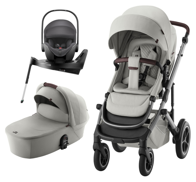 Коляска 3 в 1 Britax Roemer Smile 5Z LUX и автокресло Baby-Safe PRO Classic Deep Grey + Vario Base 5Z Linen Grey