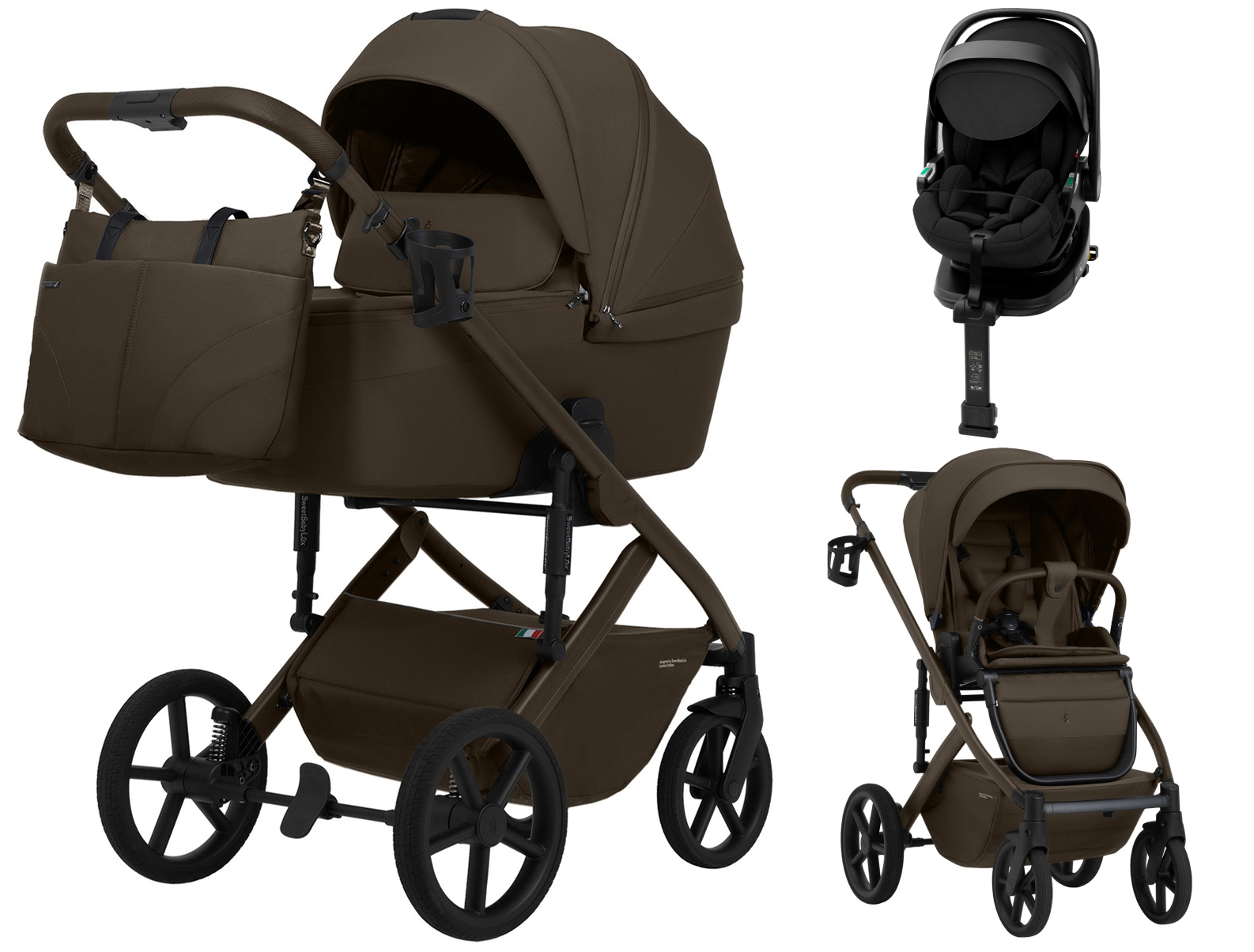 Коляска 4 в 1 Sweet Baby SBL Dolce + автокресло Premier Plus Black Dark Beige