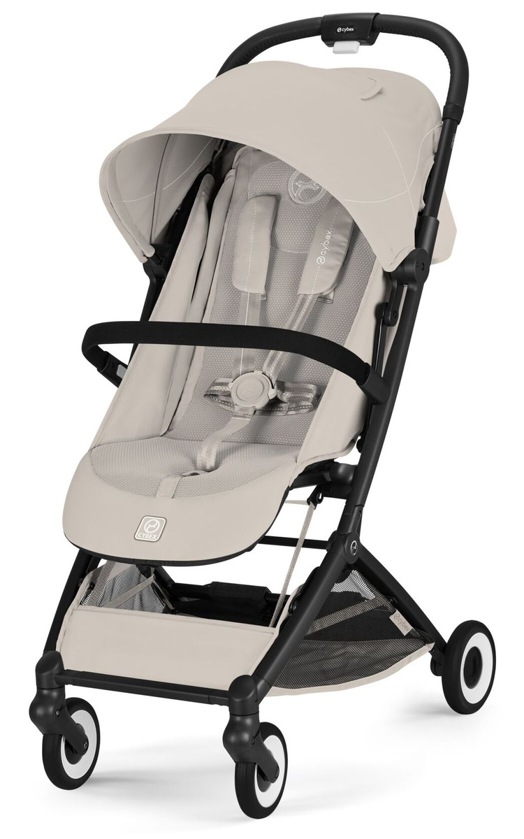 Прогулочная коляска Cybex Orfeo BLK 2026 Dune Grey с бампером и дождевиком