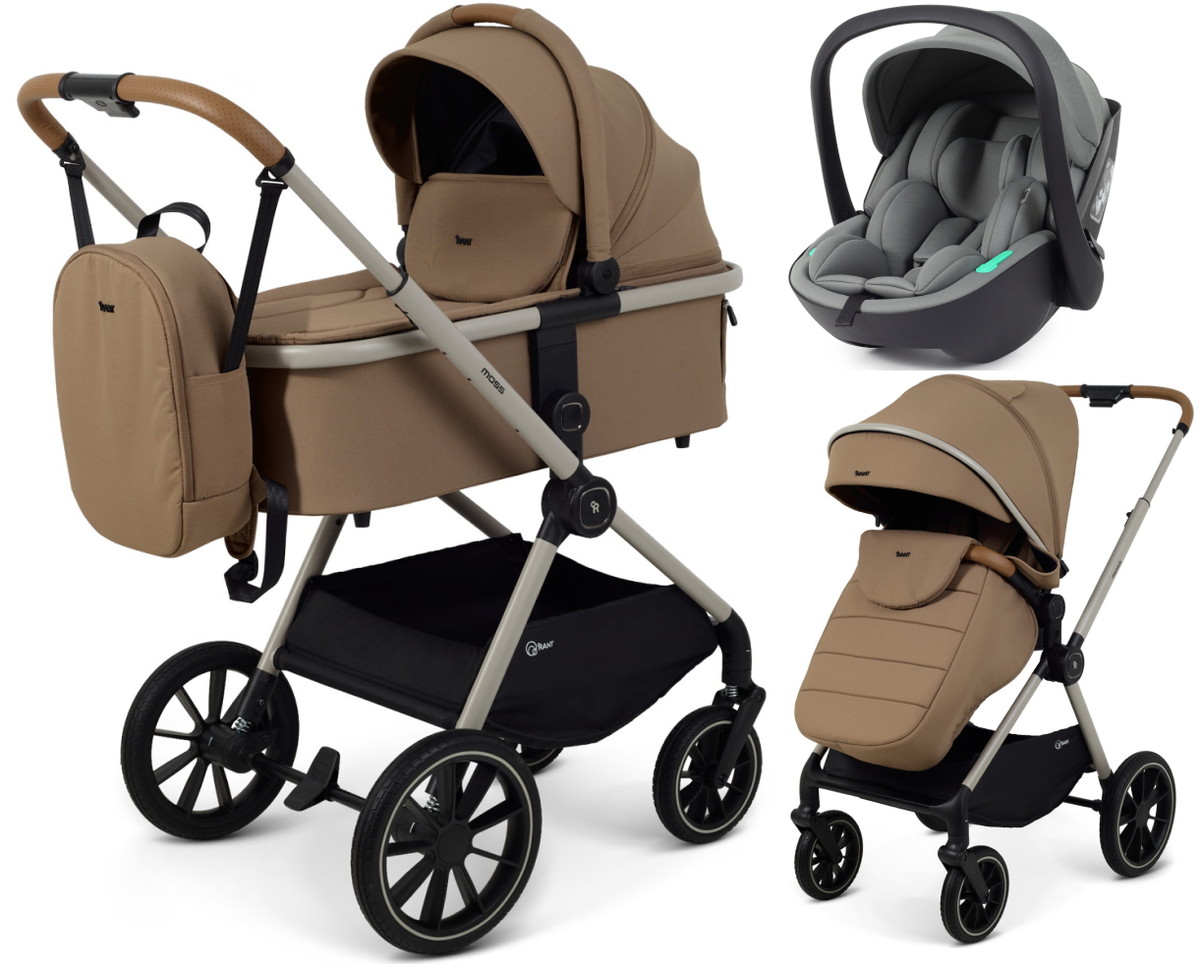 Детская коляска Rant Moss Prime 3 в 1 с автокреслом Miro Olive Beige