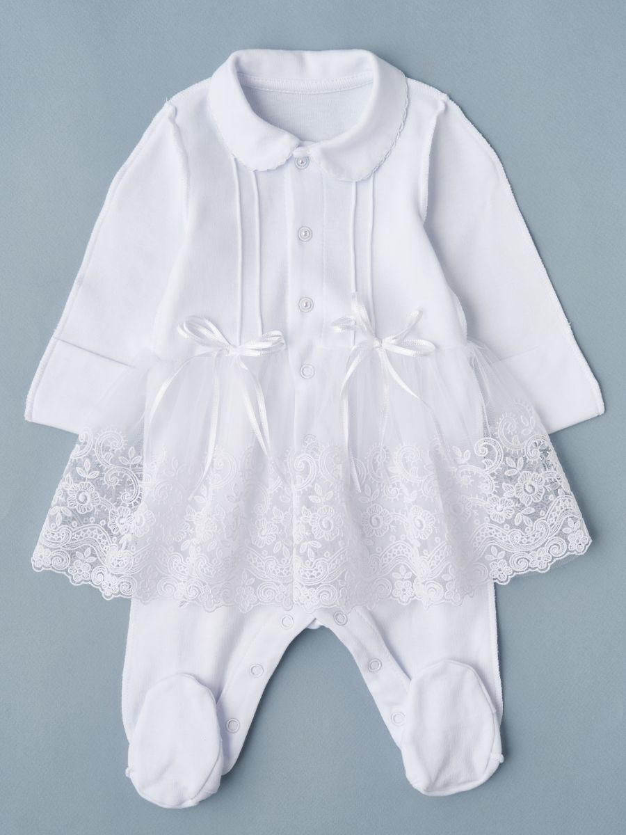 Комбинезон с юбочкой Little Star Азалия 3372 (ЧЗ-мз) белый 56