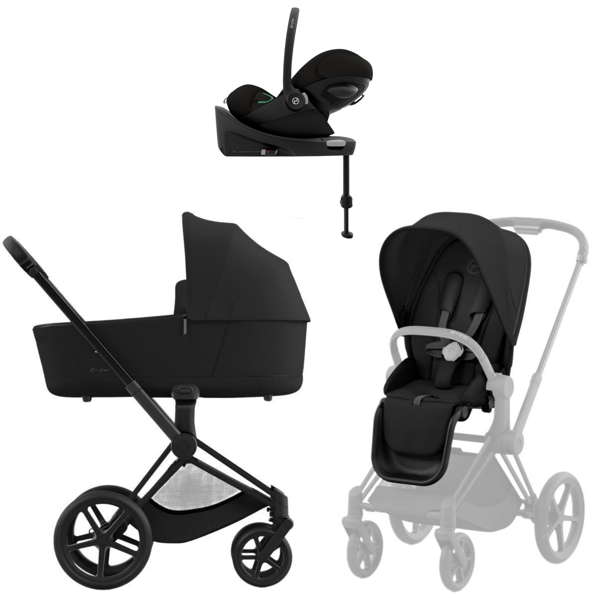 Коляска Cybex Priam IV Matt Black complete Cloud G3 Magic Black Base G3 4 в 1 Sepia Black