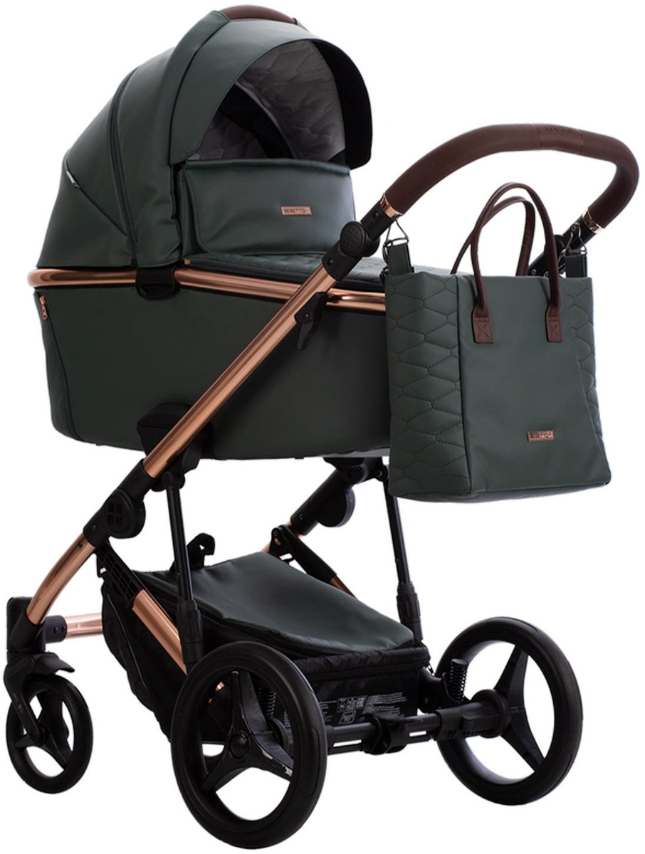 Детская коляска Bebetto Loren Stella Pro 2 в 1 06 т.зеленая кожа