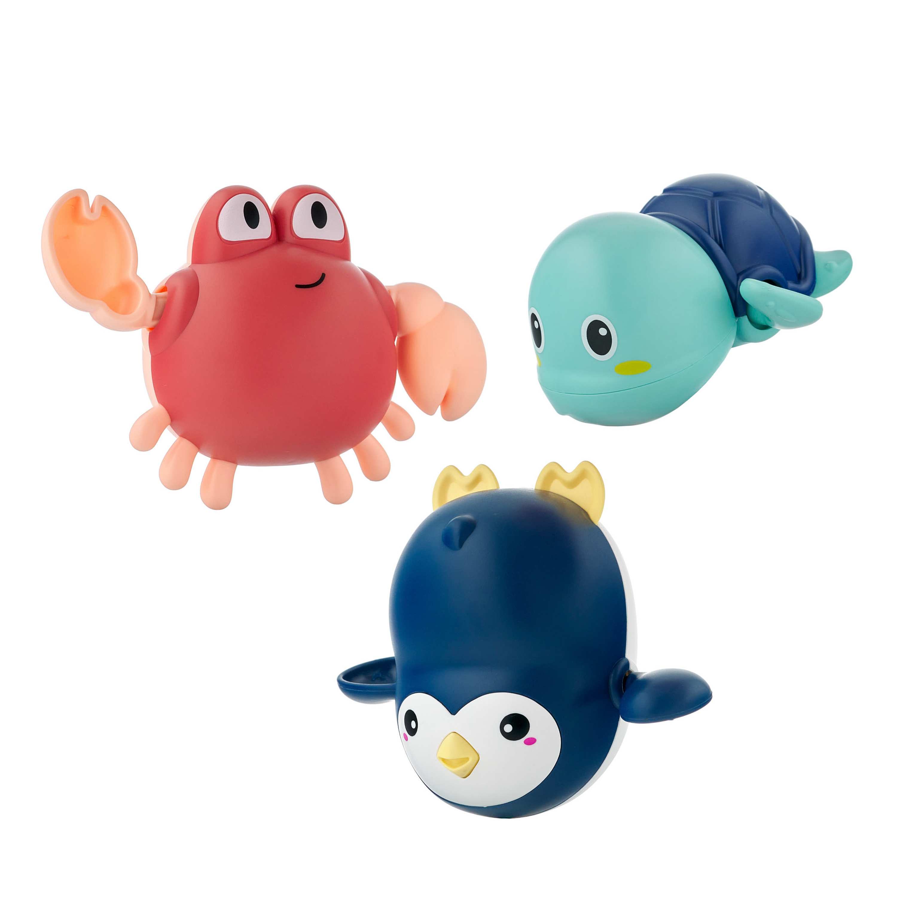 Игрушки для ванной Roxy-Kids заводные 3 шт RWIN-002 черепаха, краб, пингвин