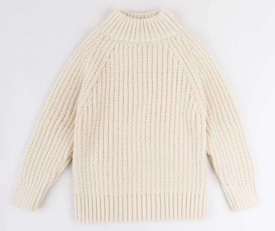 Свитер вязаный детский Amarobaby Warm с высокой горловиной молочный 80