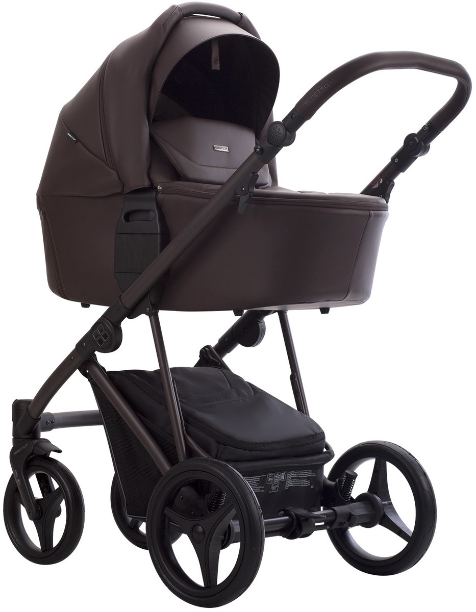 Детская коляска Bebetto Pelpasso Pro 2 в 1 05 Brown коричневая кожа/коричневая рама