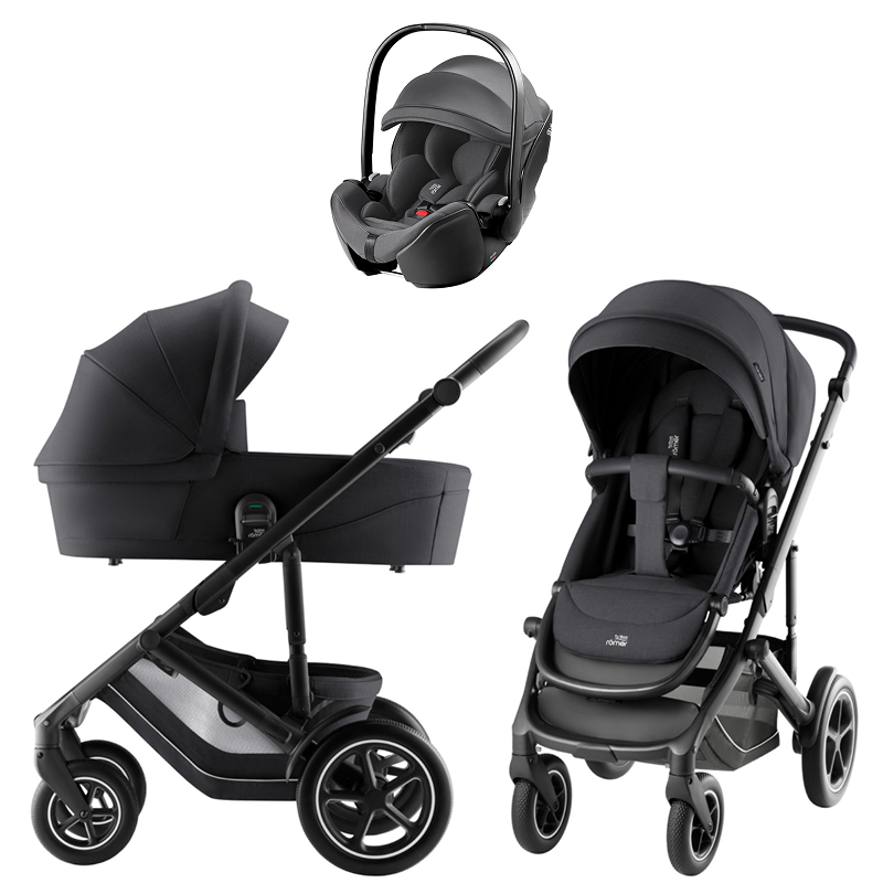 Коляска 3 в 1 Britax Roemer Smile 5Z Style и автокресло Baby-Safe Pro Classic Deep Grey Carbon Black
