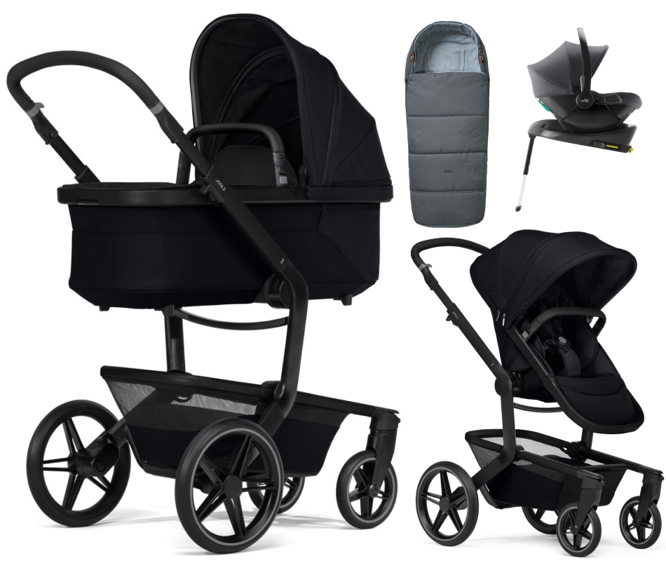 Детская коляска 4 в 1 Joolz Day 5 и автокресло Baby-Safe Core Midnight Grey и база Baby-Safe Core без адаптеров + конверт в подарок Space black