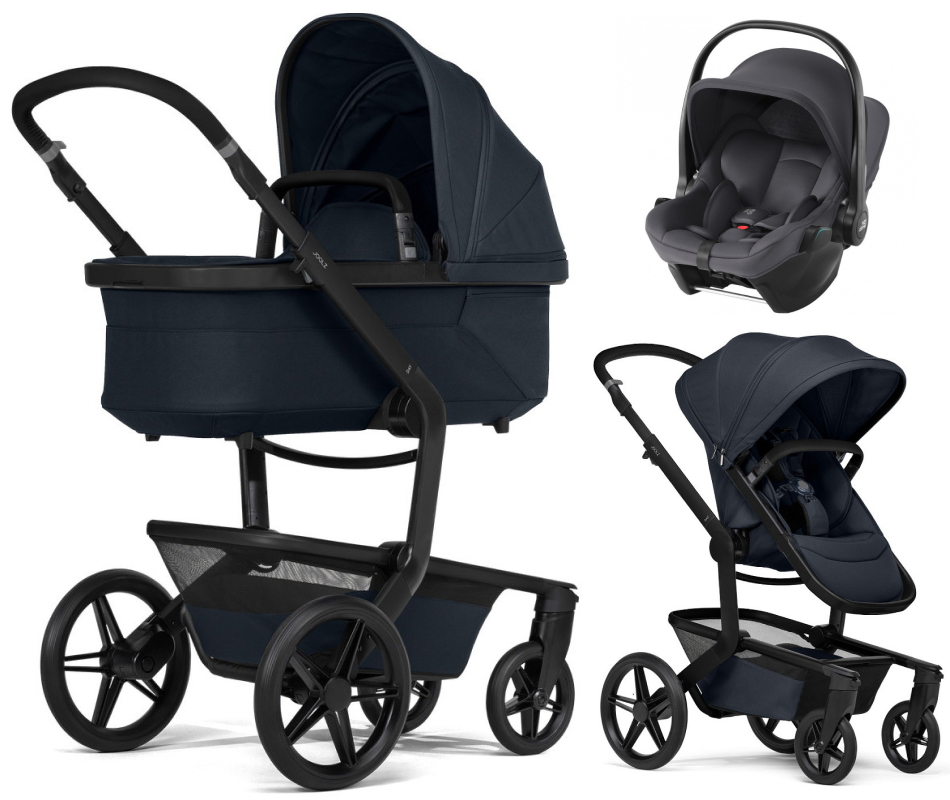 Детская коляска 3 в 1 Joolz Day 5 и автокресло Baby-Safe Core Midnight Grey без адаптеров Dark Navy Blue