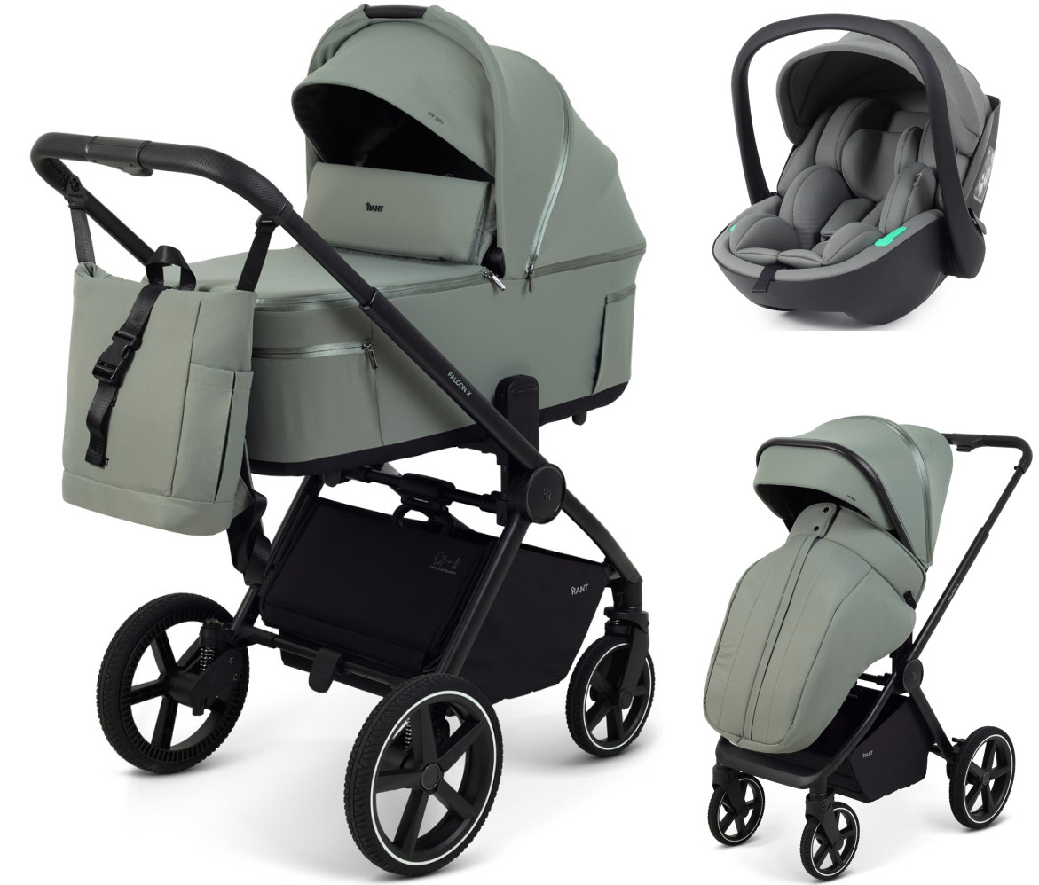 Детская коляска Rant Falcon X 3 в 1 RA126 с автокреслом Miro Olive Olive