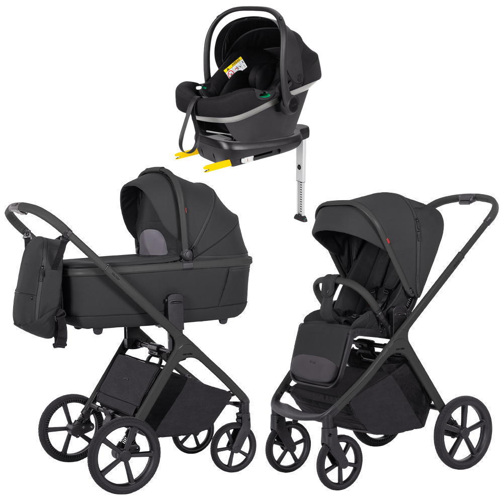 Коляска Carrello Vector CRL-6550 Nova DK791 Grey Line с базой Isofix 3 в 1 Magnet Black