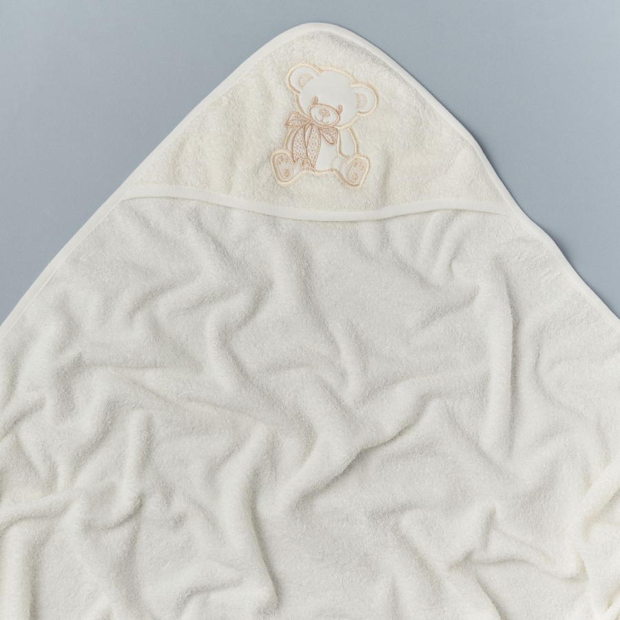 Пелёнка с уголком Little Star Мишка крем бант 100х100 6165 (ЧЗ-мз) крем