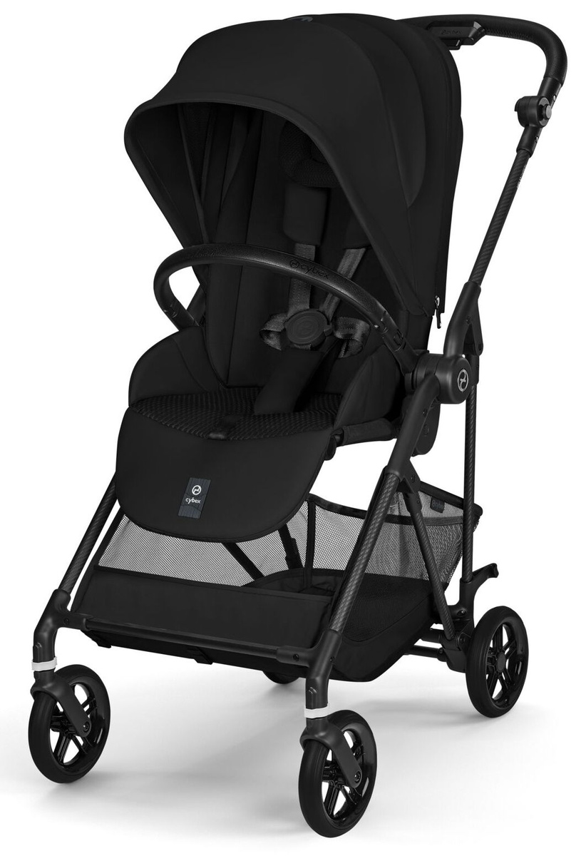 Прогулочная коляска Cybex Melio Carbon 2026 Magic Black с дождевиком
