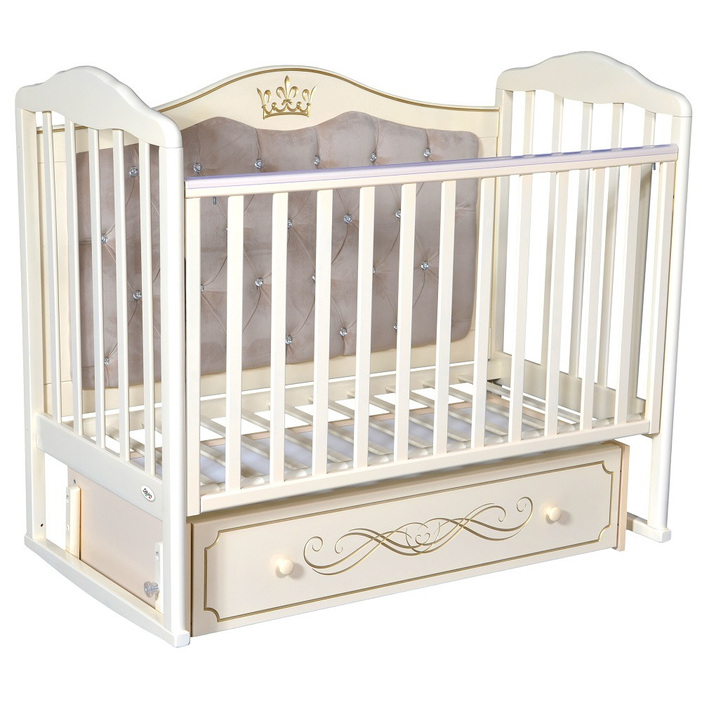 Детская кроватка Oliver Francesca Elegance Premium с универсальным маятником и ящиком Слоновая кость