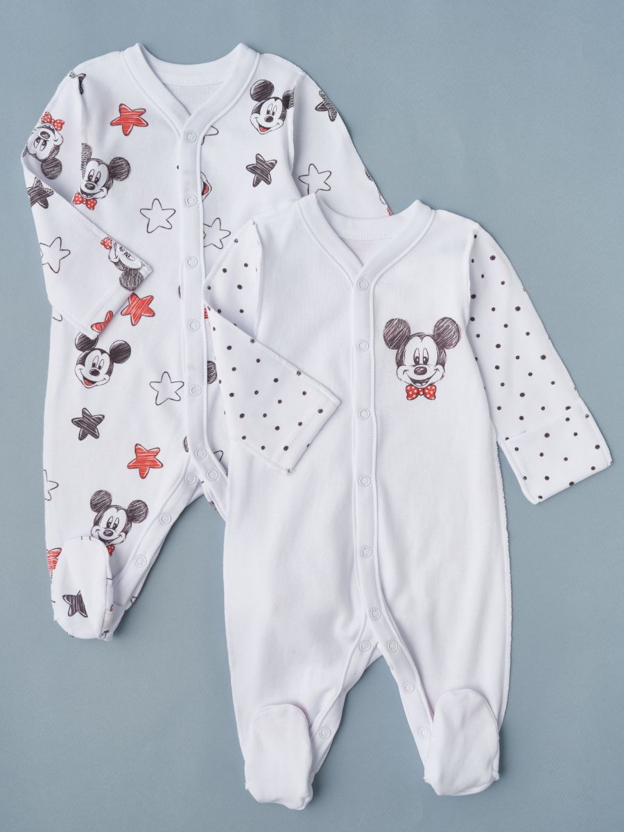 Комбинезон на кнопках Little Star 2 шт. 30032 микки, белый 56